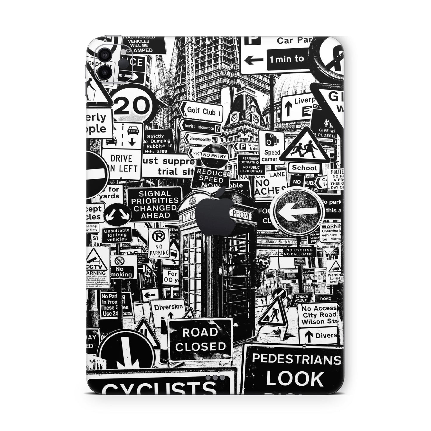 ipad pro skin - black and white poster manga style