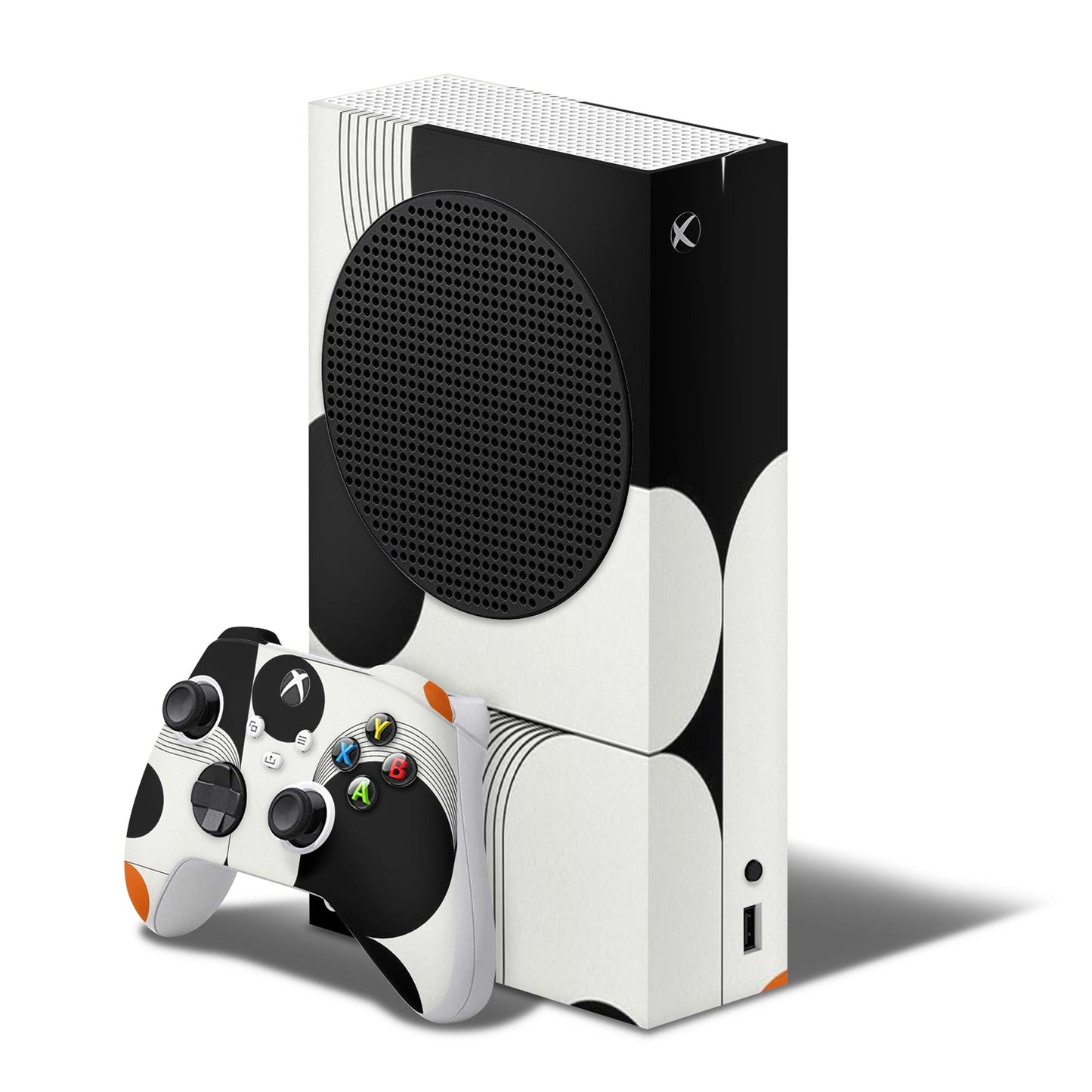 xbox series s skin with black abstract pattern design