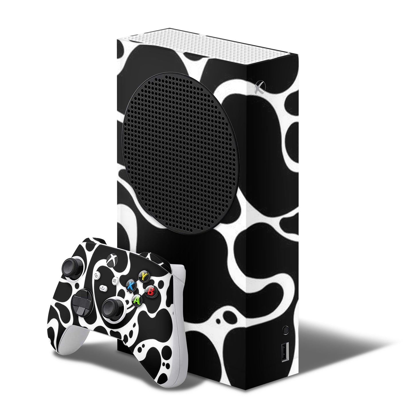xbox series s skin cow pattern design