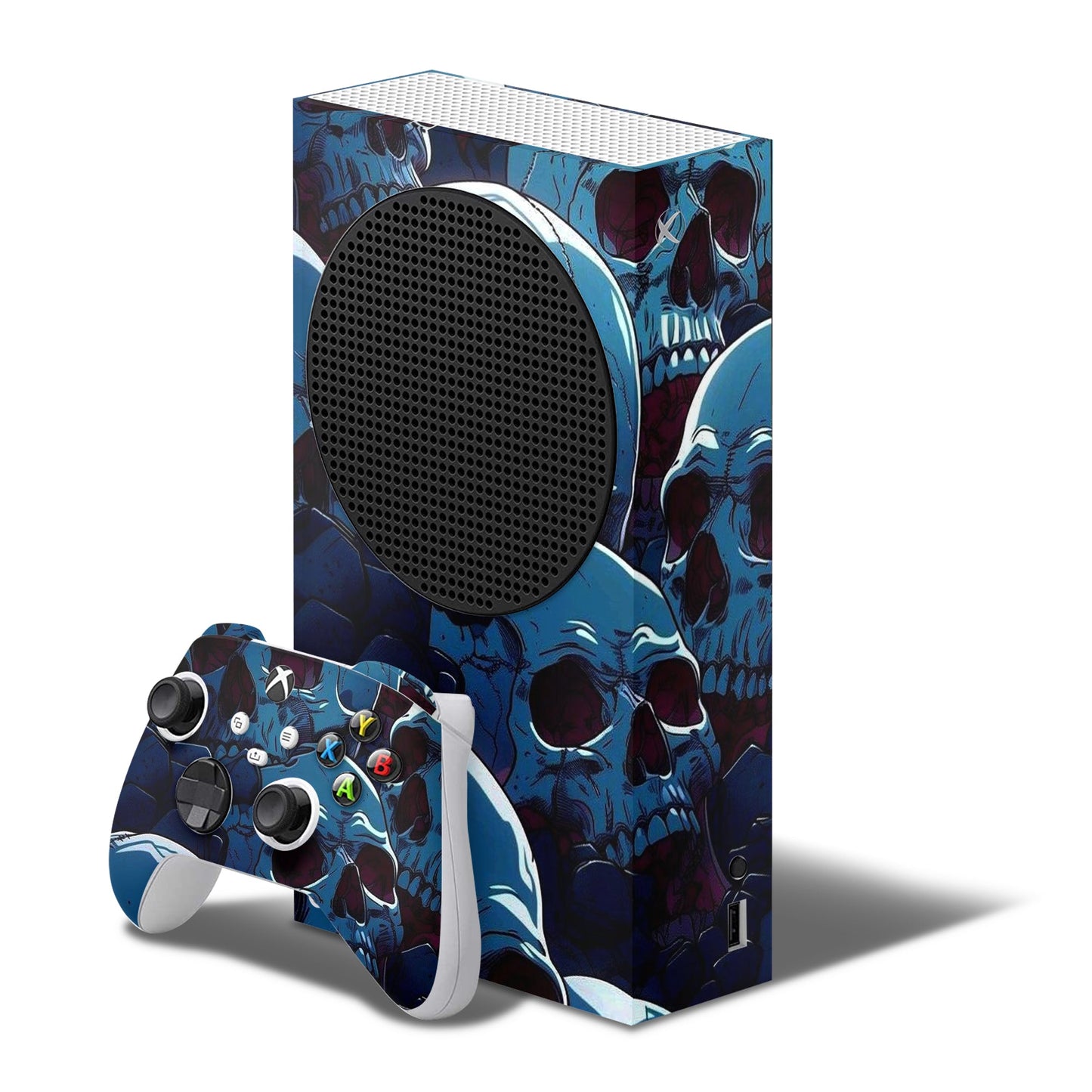 xbox series s skin blue skulls