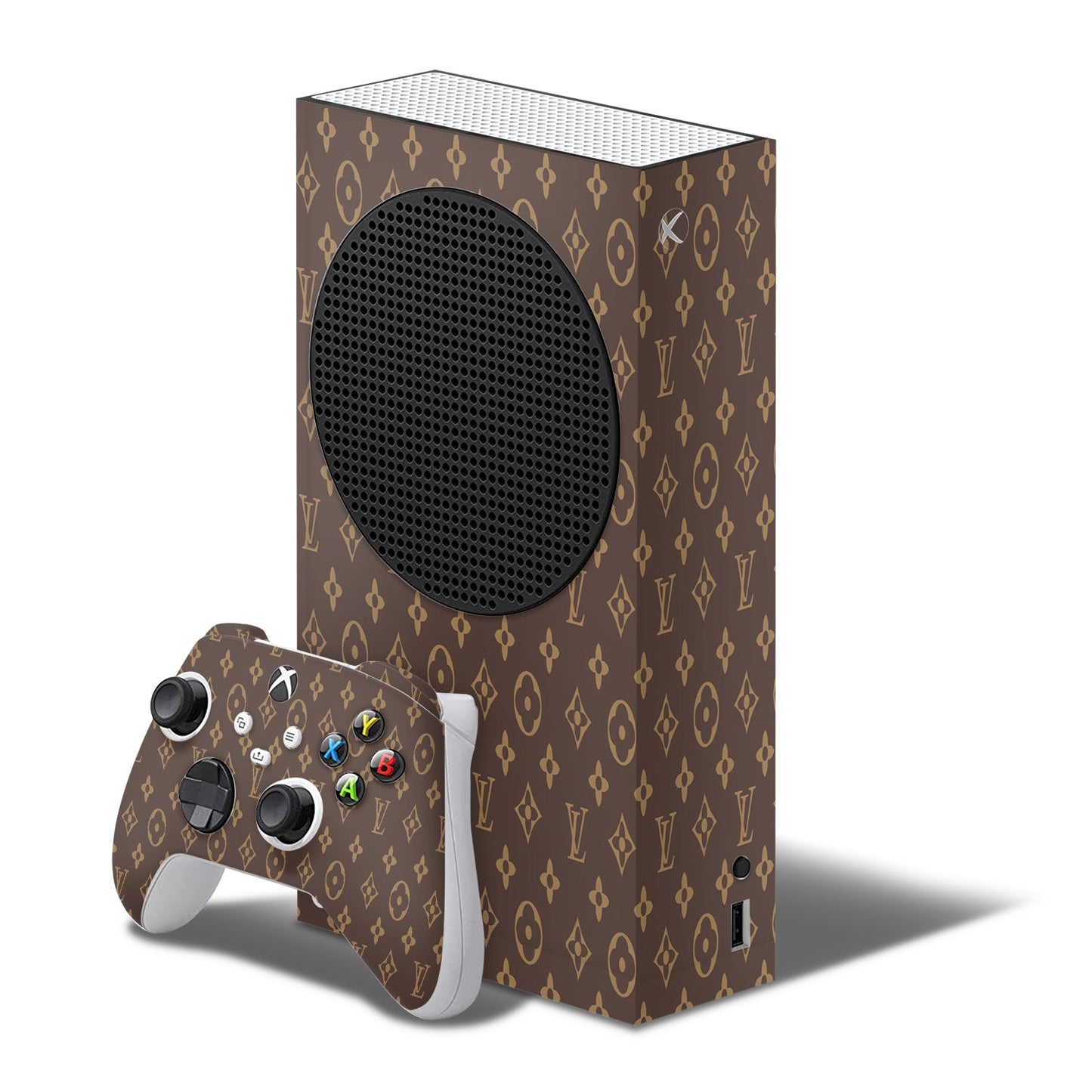 Xbox Series S skin - Louis vuittion monogram on console & controller