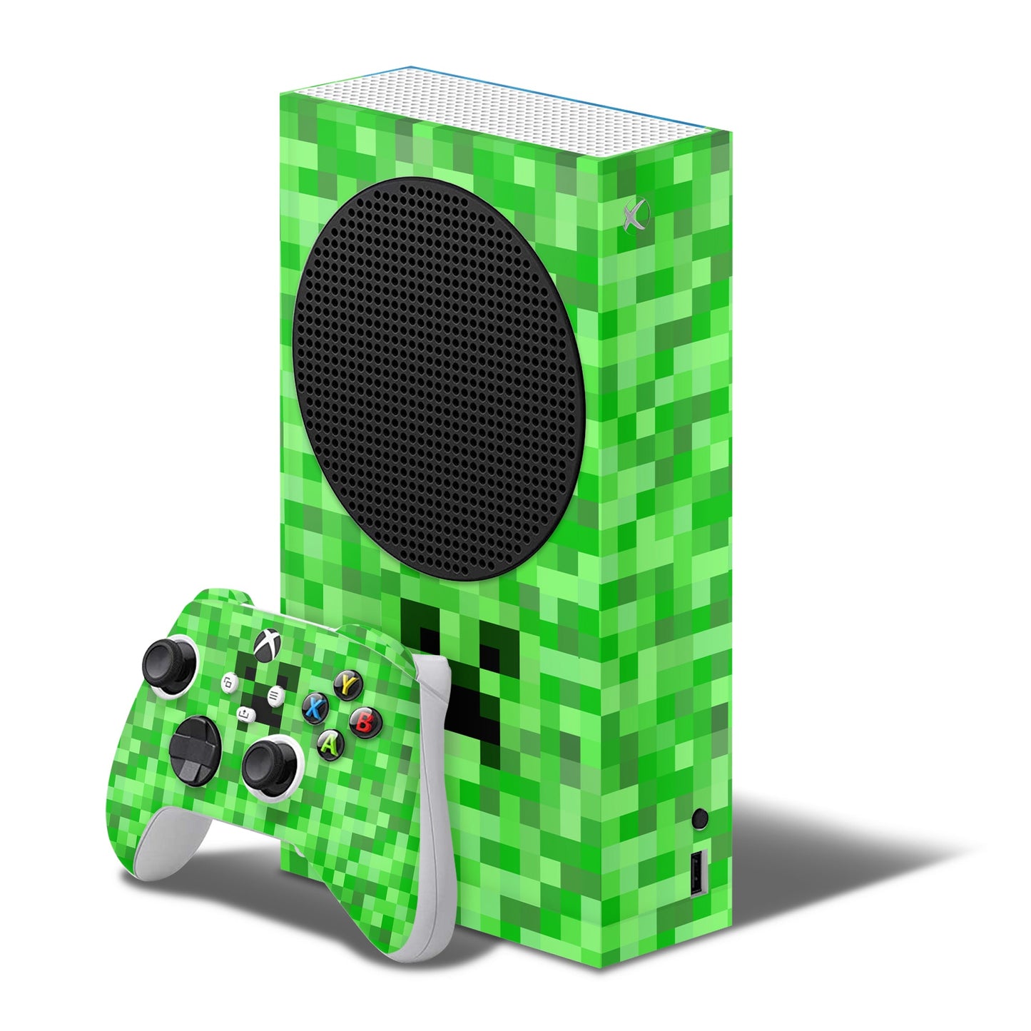xbox series s skin -minecraft creeper console & controller skin