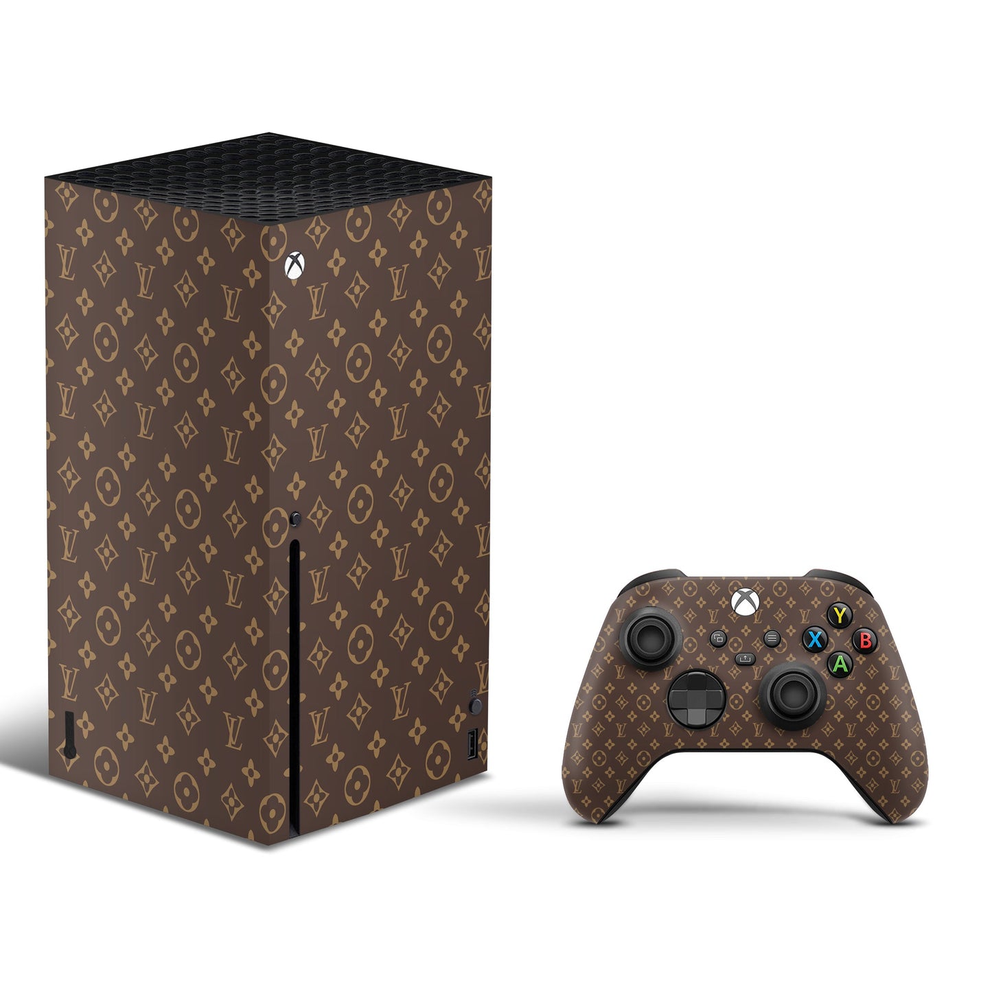Xbox series x skin - louis vuitton monogram on console & controller