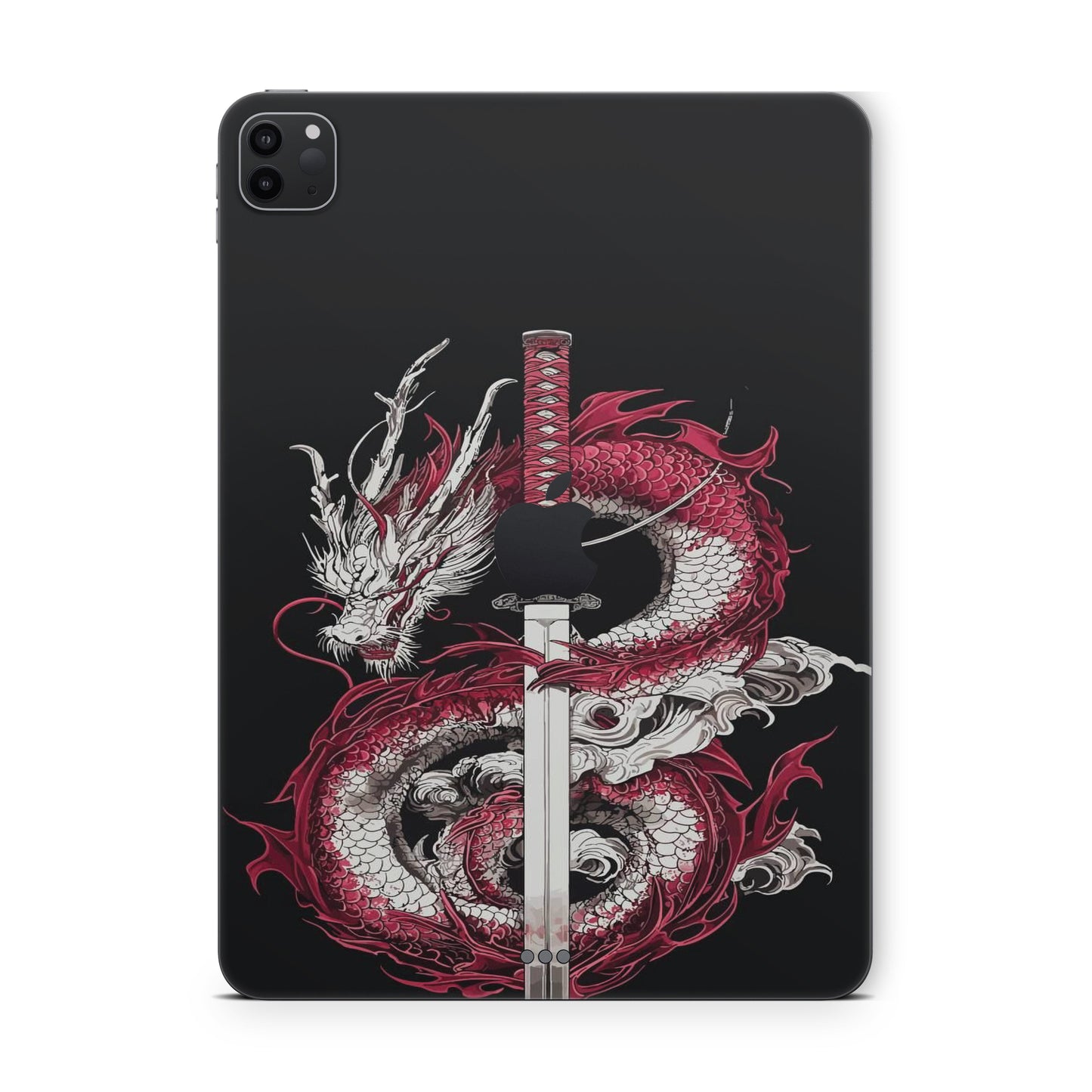 ipad pro skin - red chinese dragon with sword