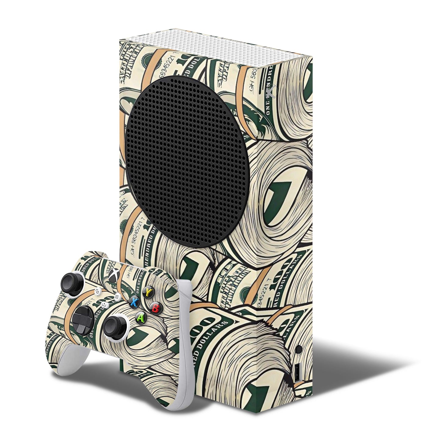 xbox series s skin money design on console & controller