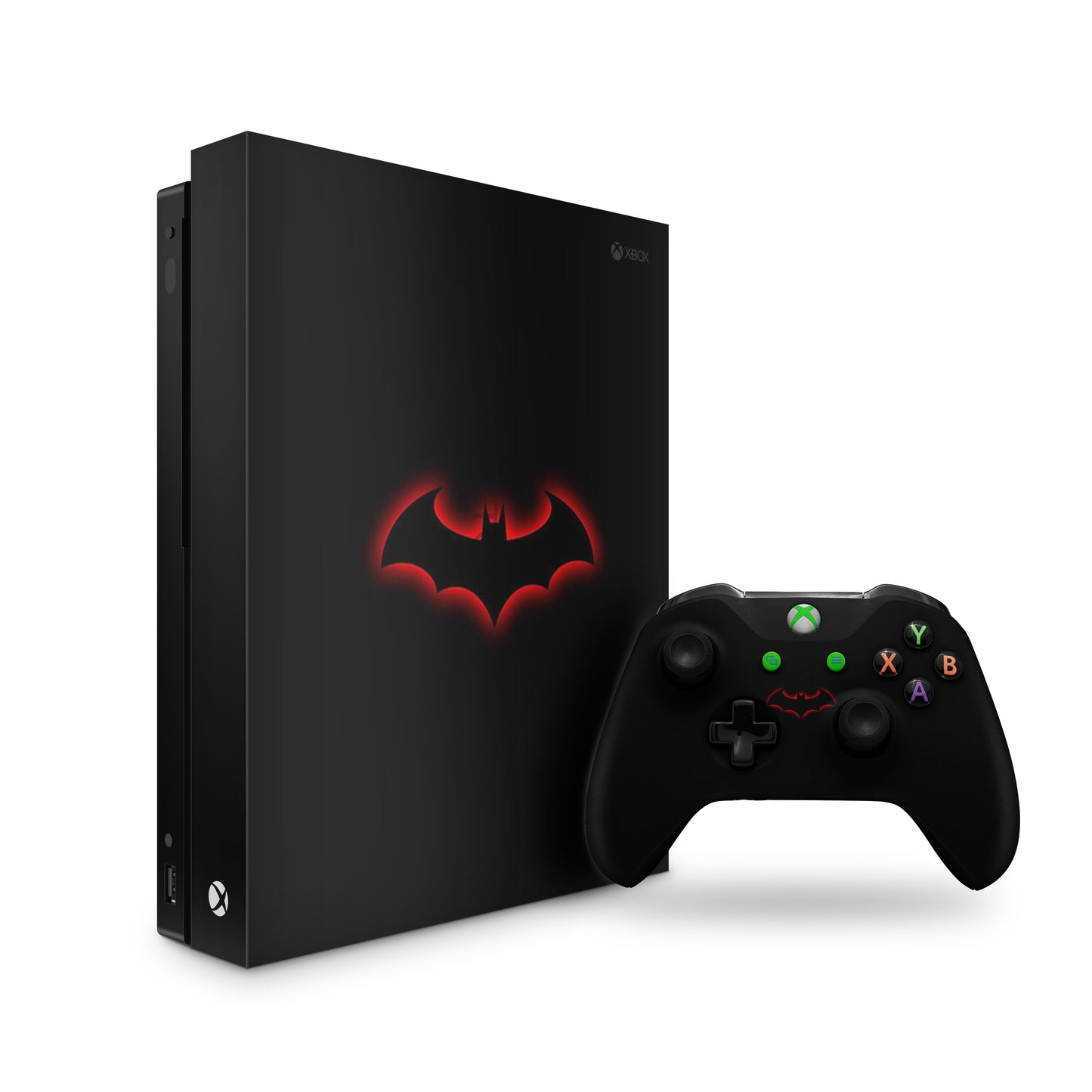 xbox one skin batman logo on console and controller