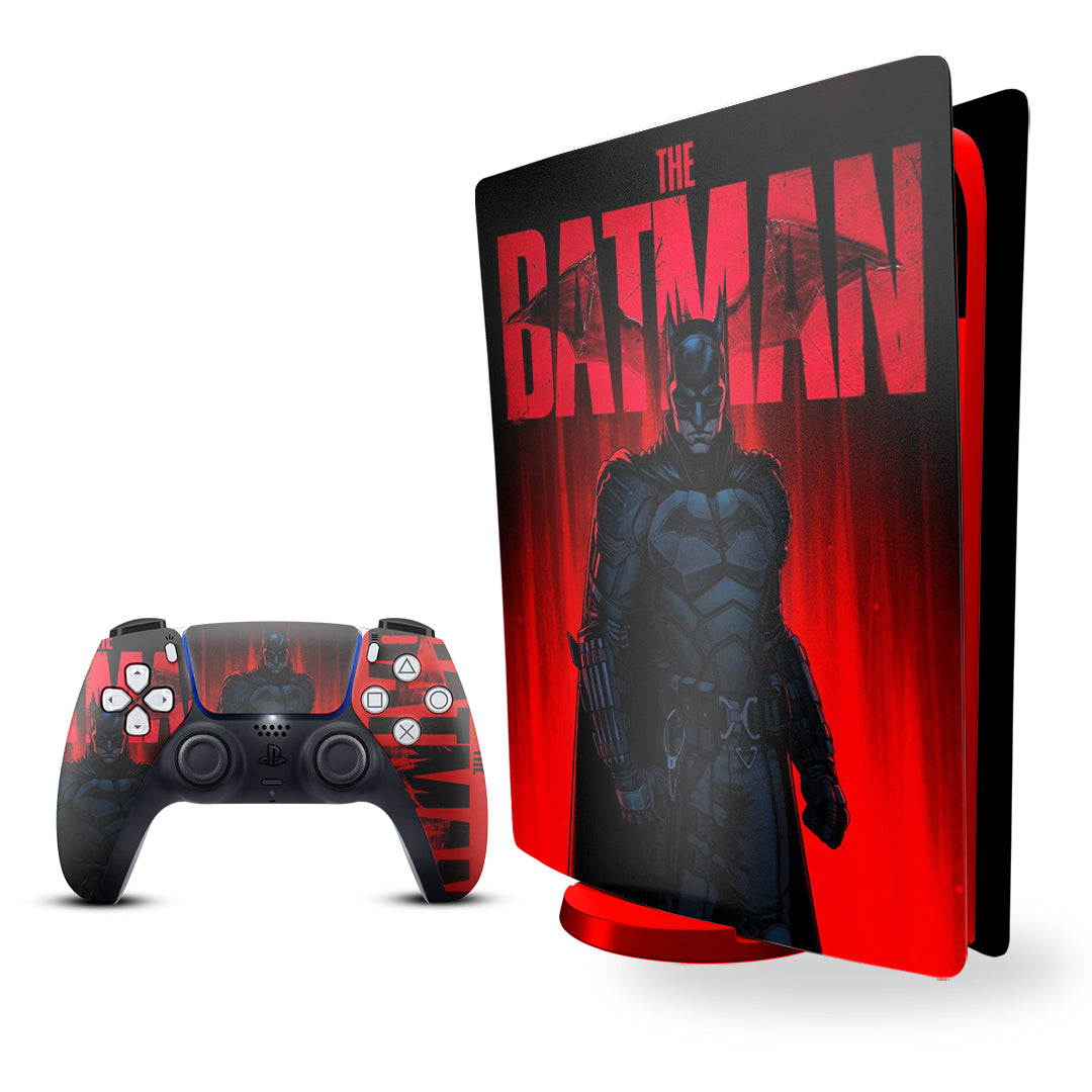 ps5 skin - marvel the batman design on console and controller