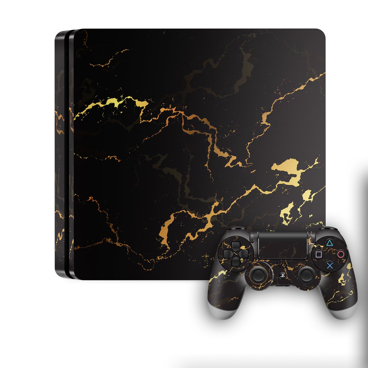 PS4-Gold-and-black-console-and-conroller-skin-combo