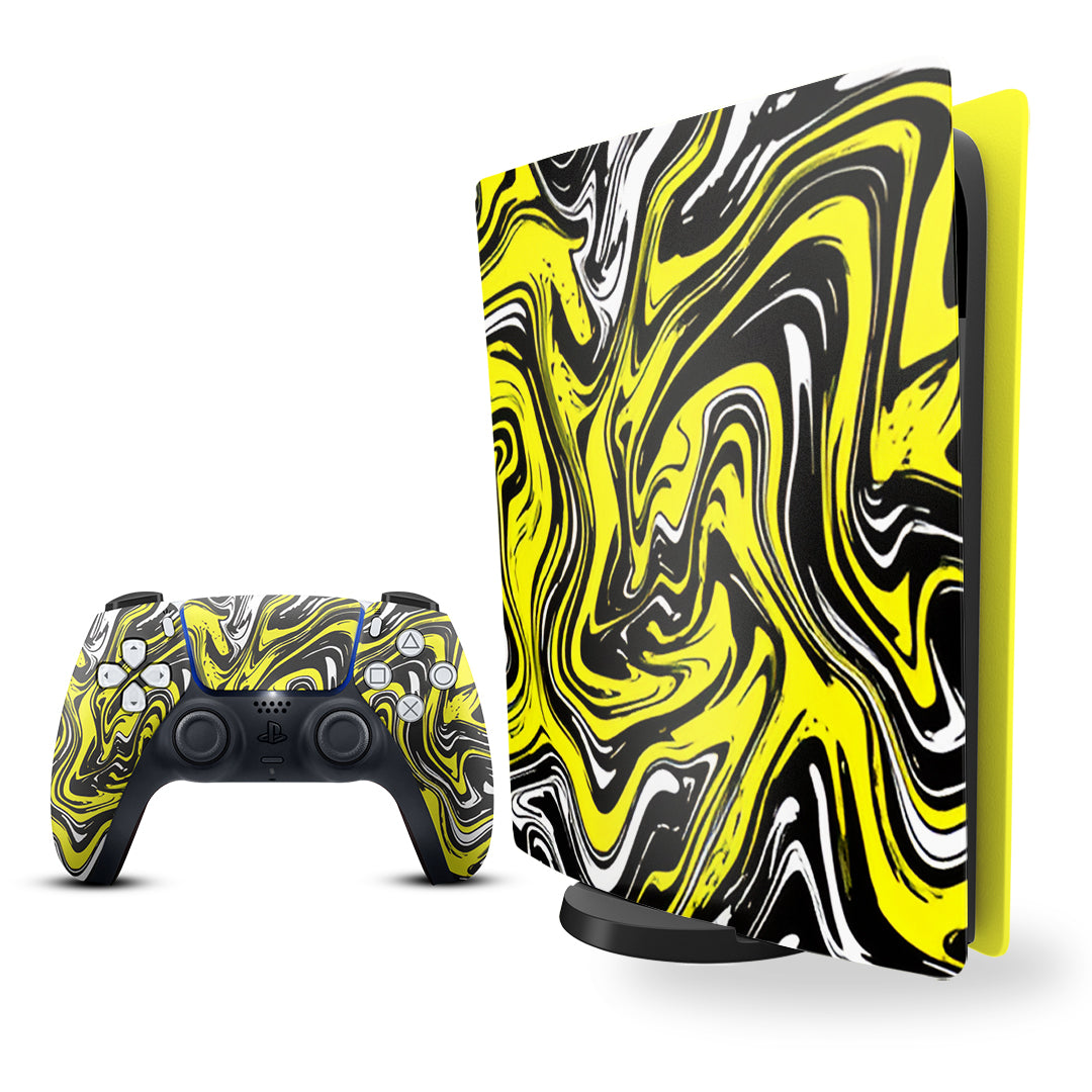PS5 Black and Yellow vector Skin Combo
