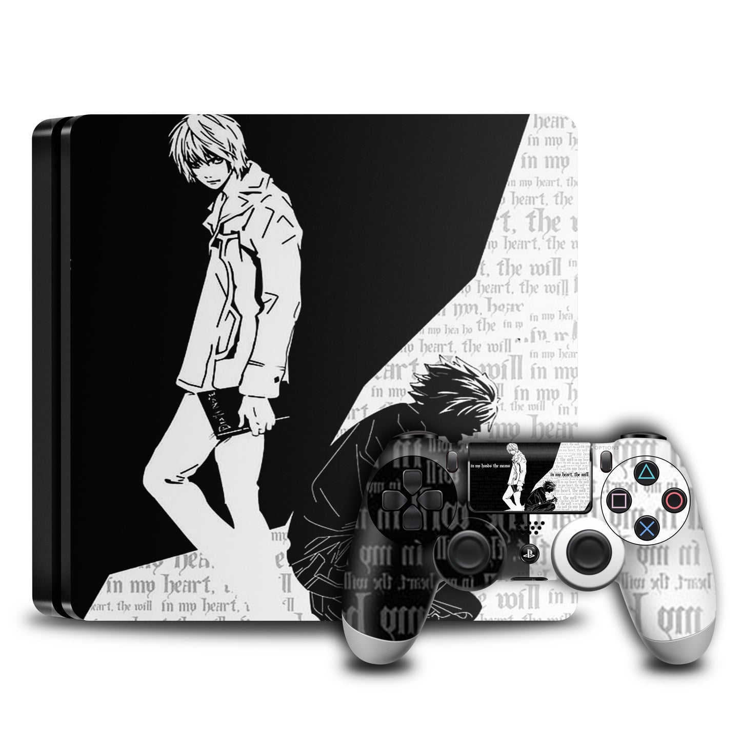 PS4 deathnote Console and Controller skin Combo (manga style)