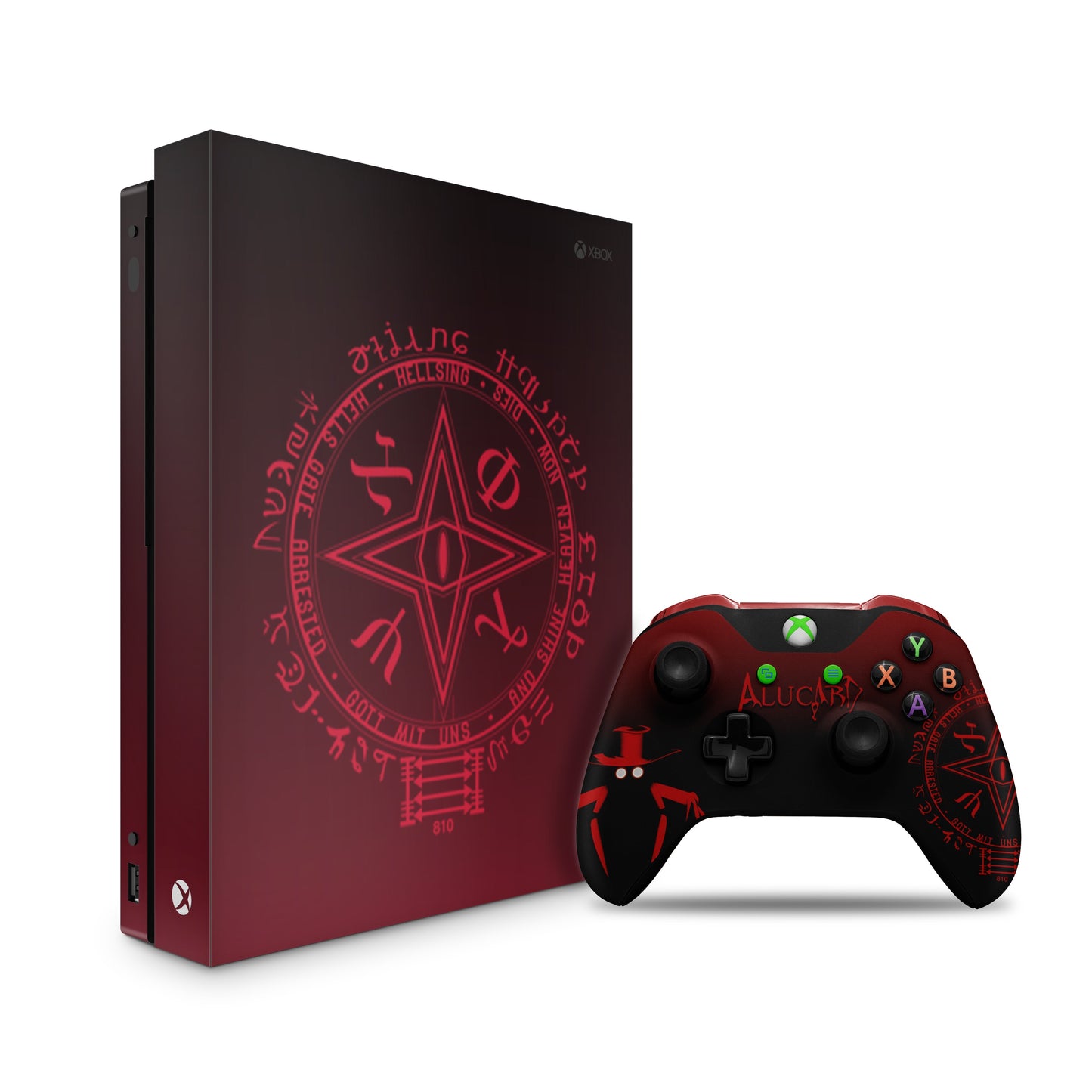 xbox one skin with alucard design