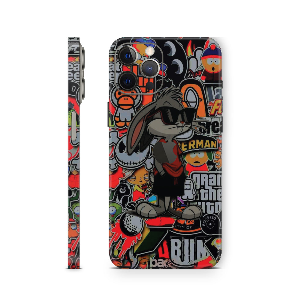 iphone skin with bugs bunny graffiti design