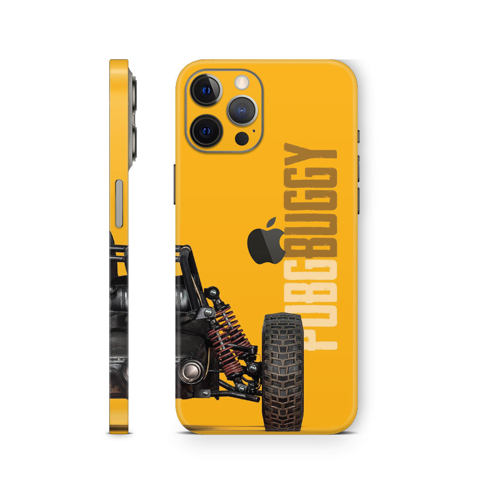 iphone skin with yellow pubg buggy design