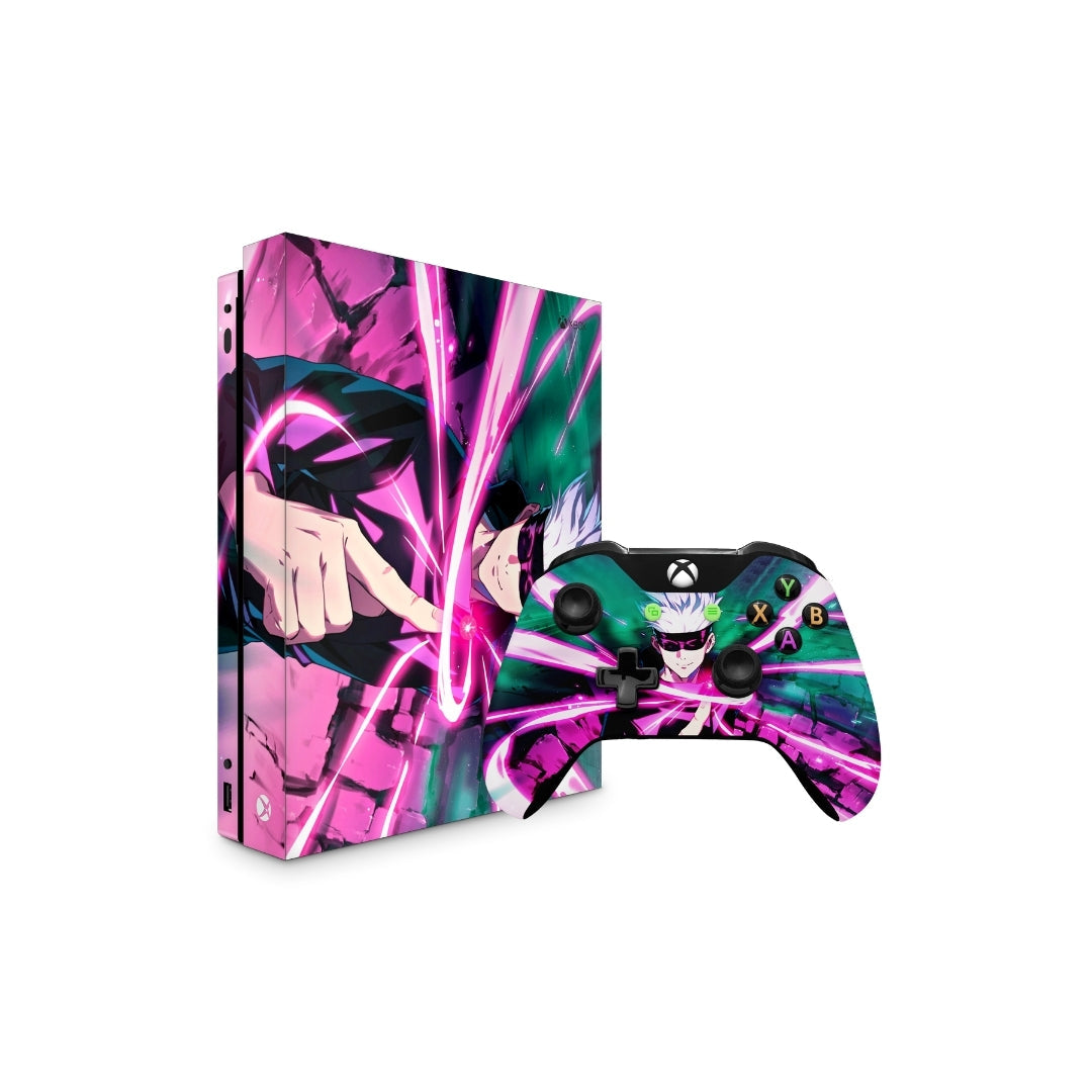 xbox one skin with jujutsu kaisen gojo satoru design