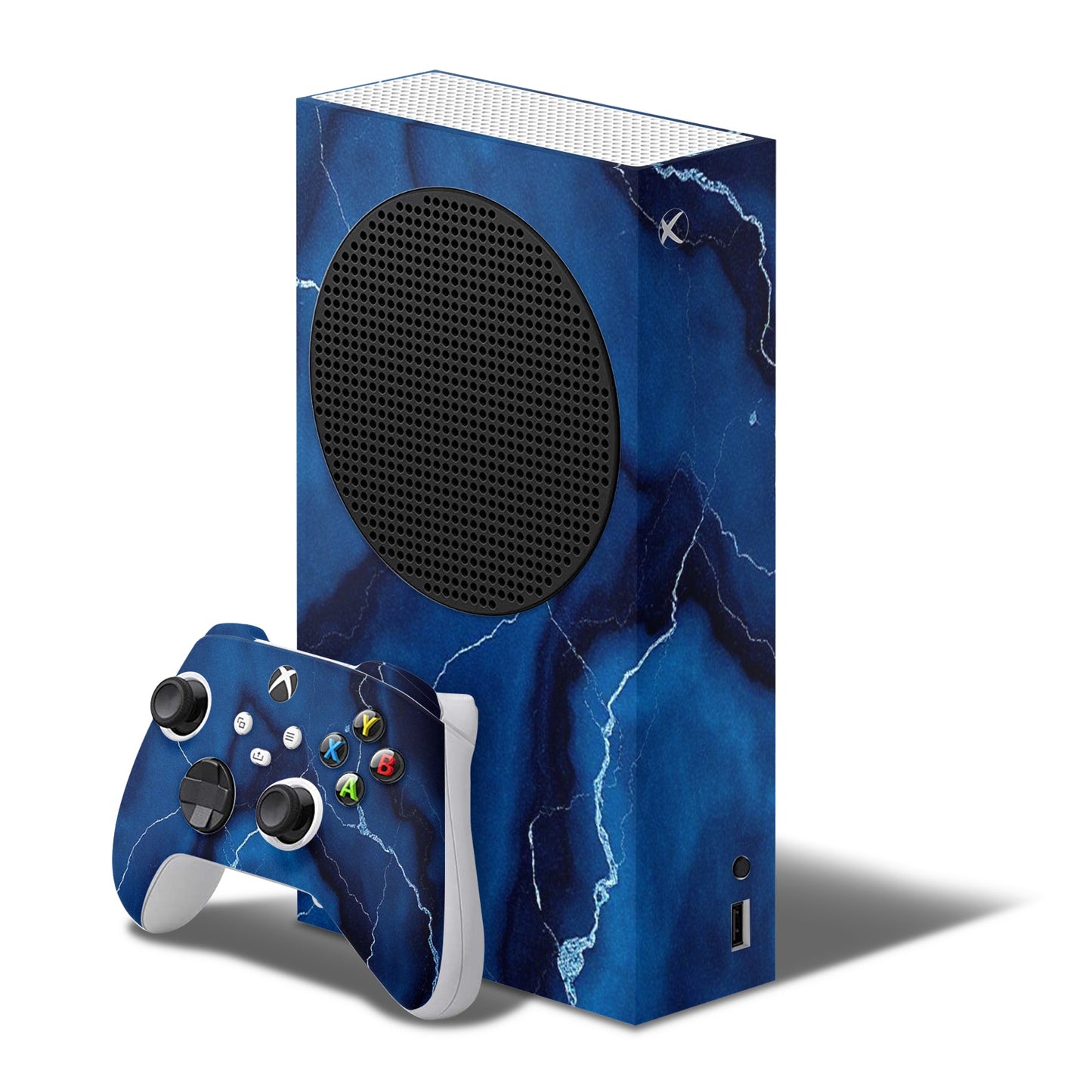 xbox series s skins dark blue marble texture design