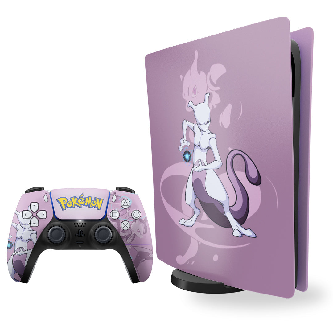 Ps5 skin - Pokemon Mewtwo design on Console and Controller