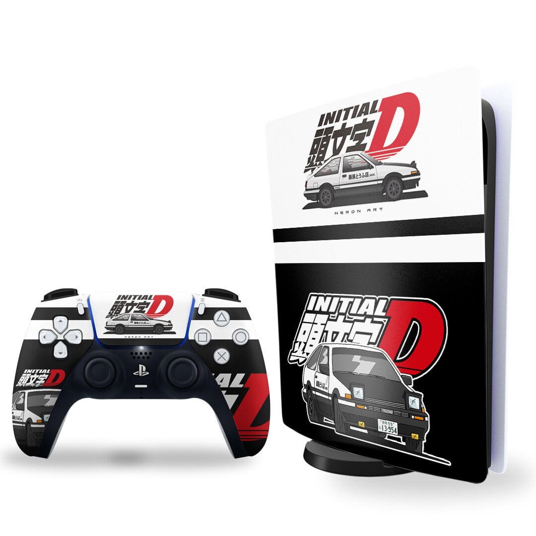 ps5 skin - initial d design on console and controller