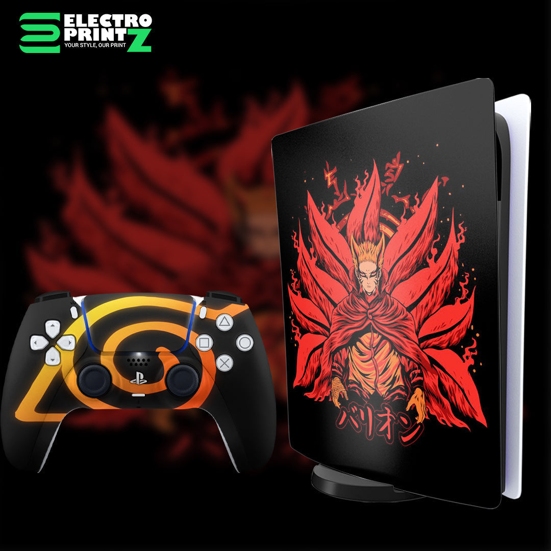 ps5 skin - naruto skin design on console and controller