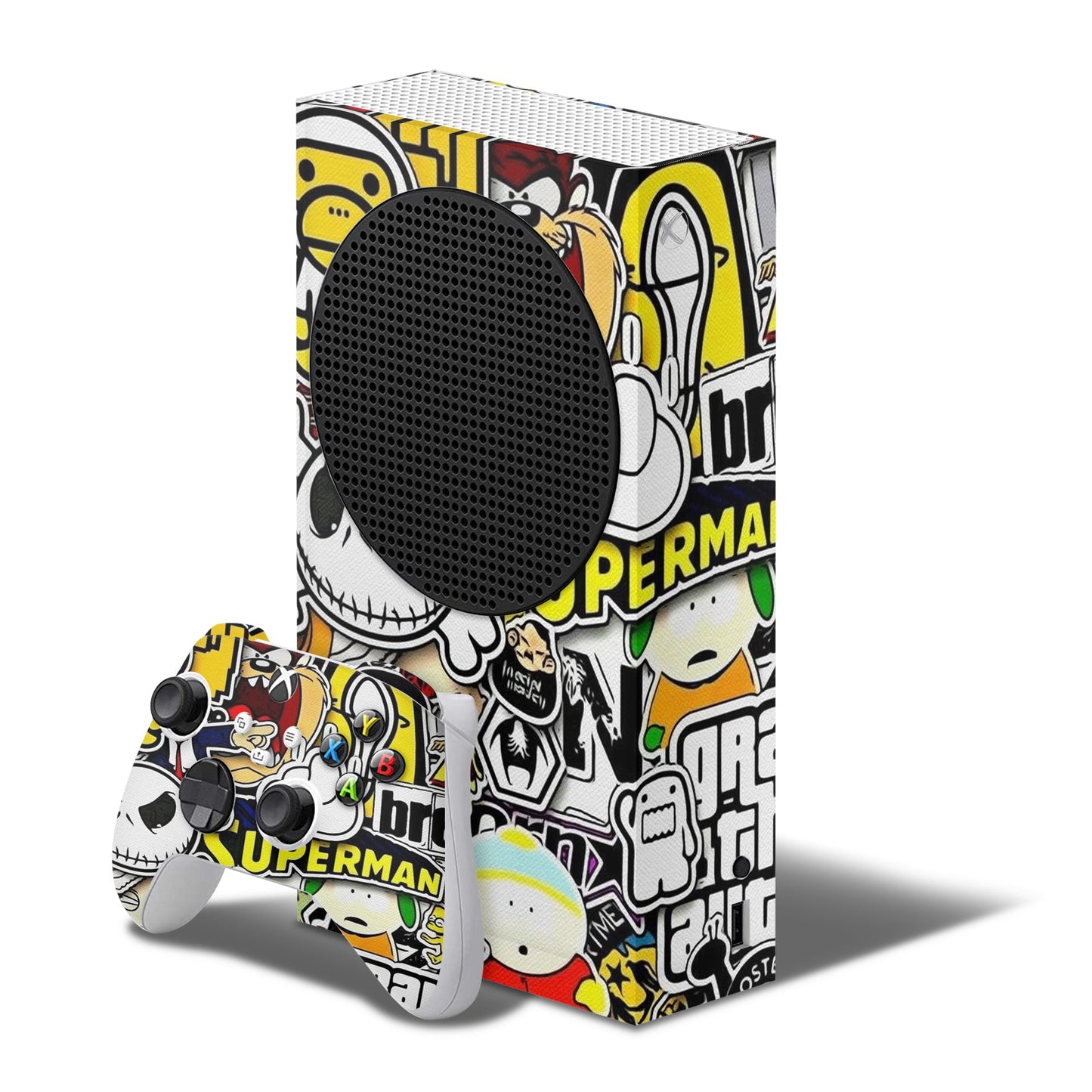 yellow grafiti stickers xbox series s skin