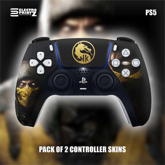 PS5 Mortal Kombat Scorpion theme controller skins 2x