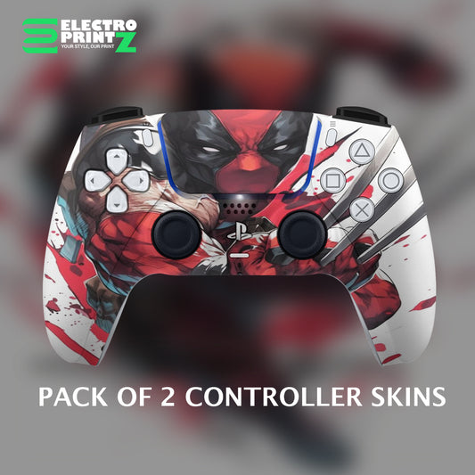 Deadpool ps5 controller Skin| Wraps | Covers - Marvel  X2