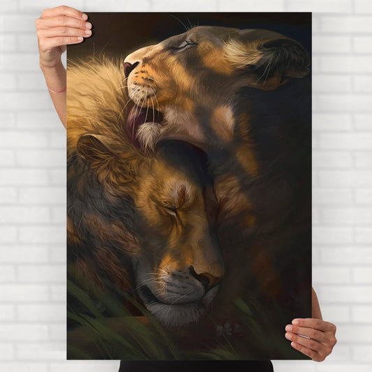 Lion & Lioness Poster