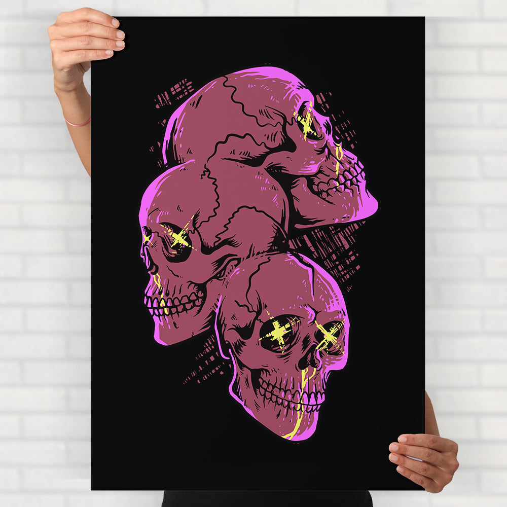 Aesthetic Pink Skull Poster