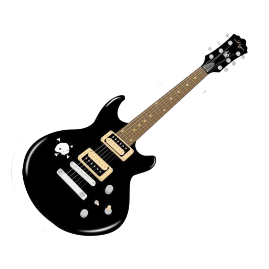 black aesthetic guitar sticker