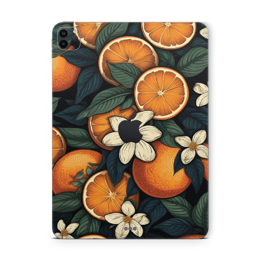 ipad pro skin - aesthetic oranges with white flowers