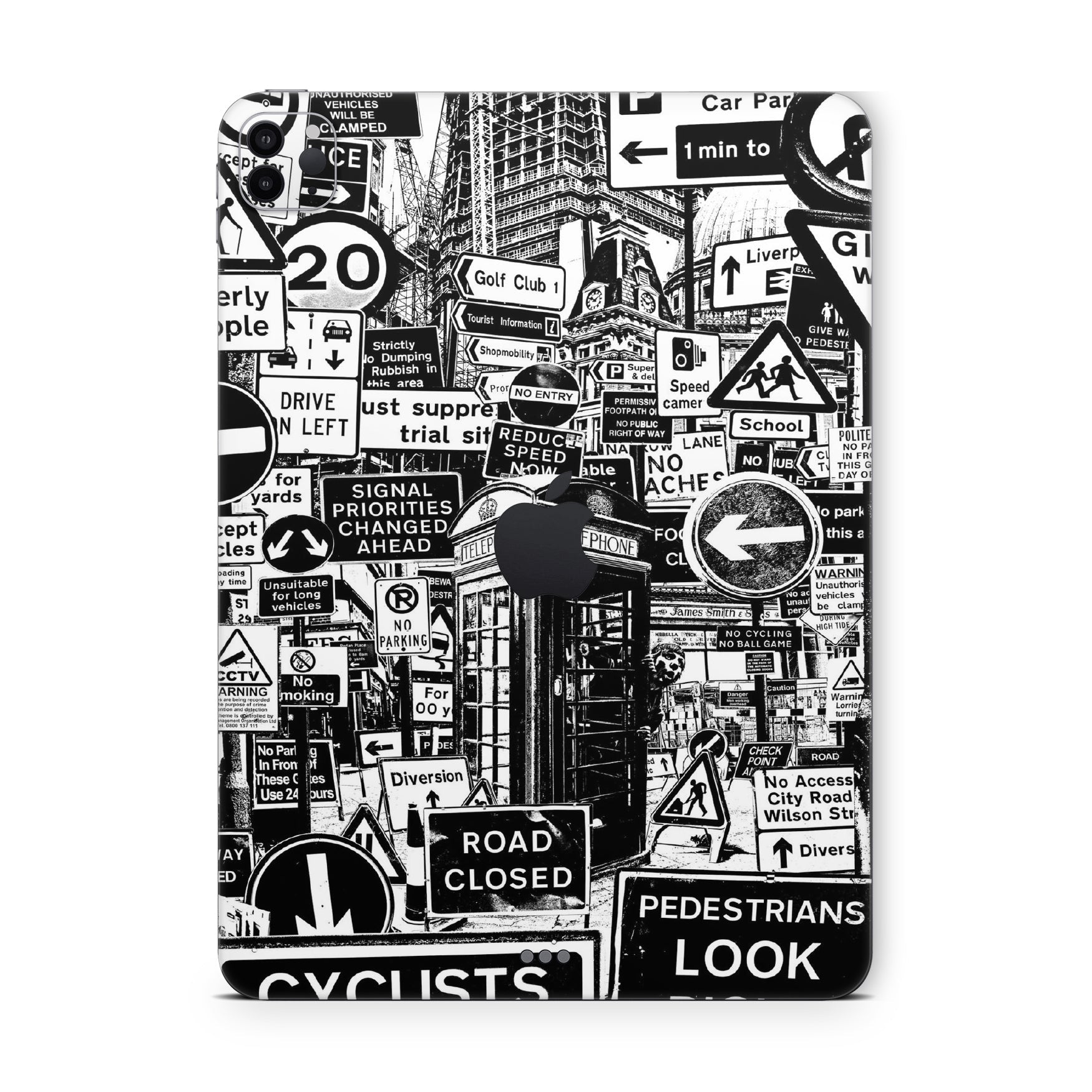 ipad pro skin - black and white poster manga style
