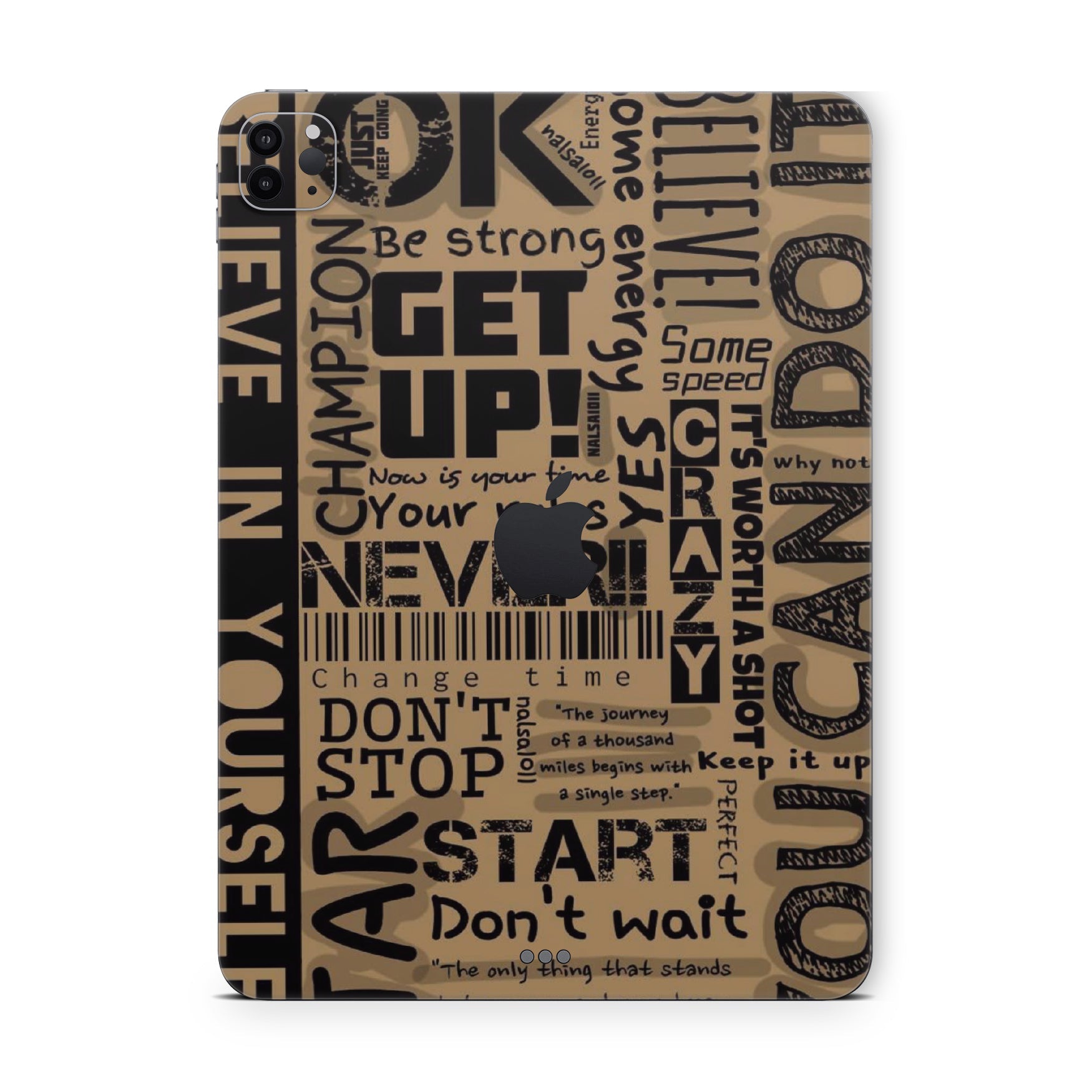 ipad skin - aesthetic brown colored motivational quotes skin