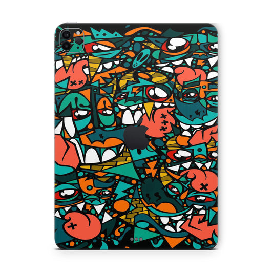 Ipad pro skin - cartoon graffiti abstract vibrant design