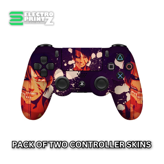 Attack on Titan Eren PS4 Controller skin 2X