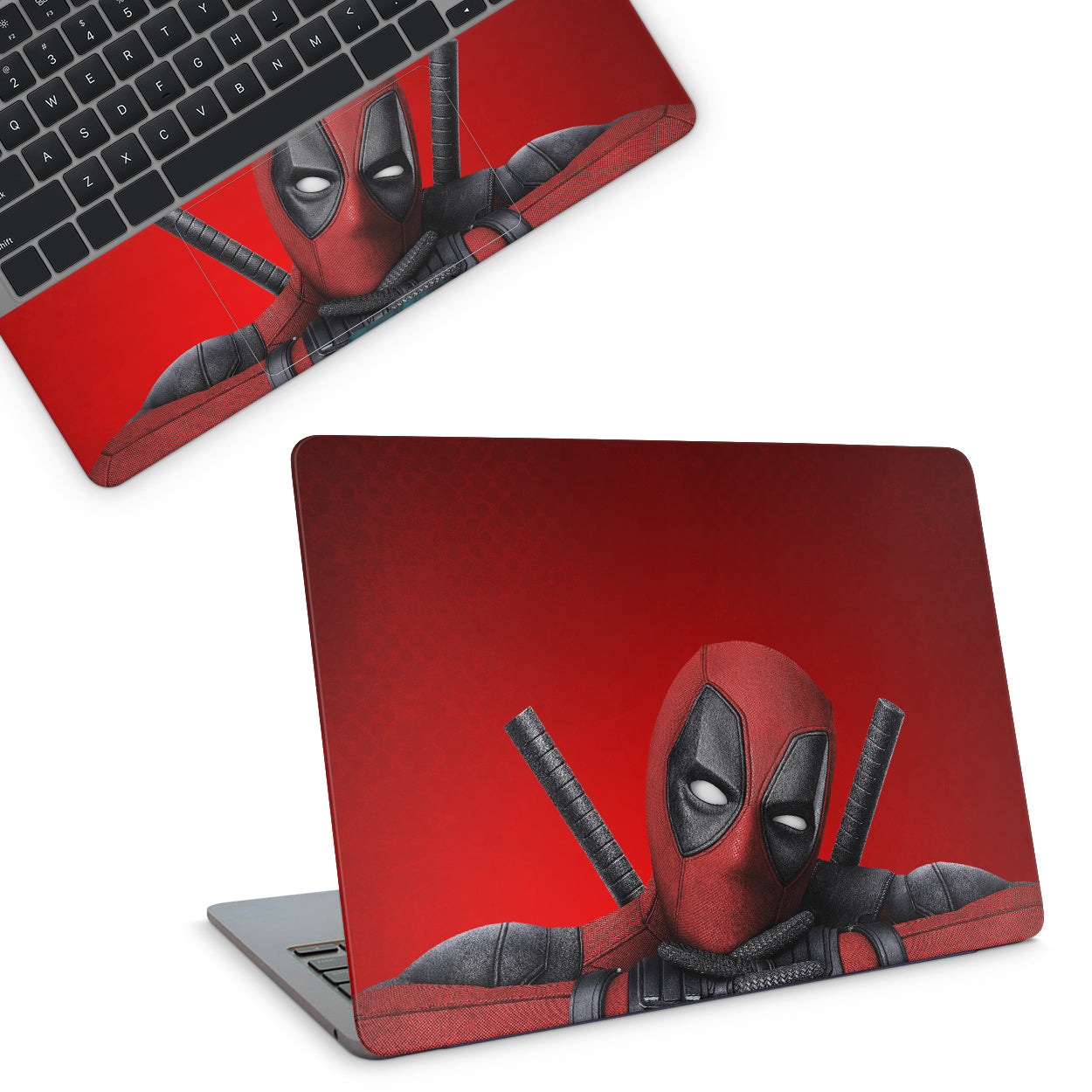 Laptop Skin - Marvel Deadpool with katanas