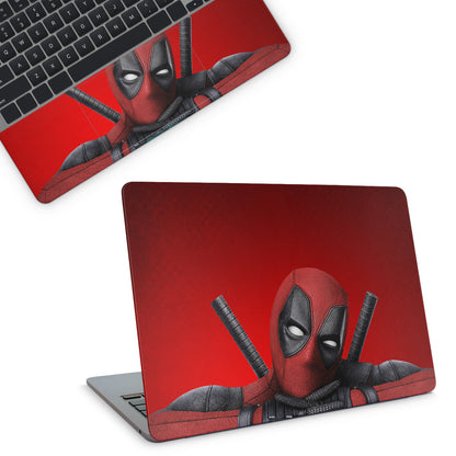 Laptop Skin - Marvel Deadpool with katanas