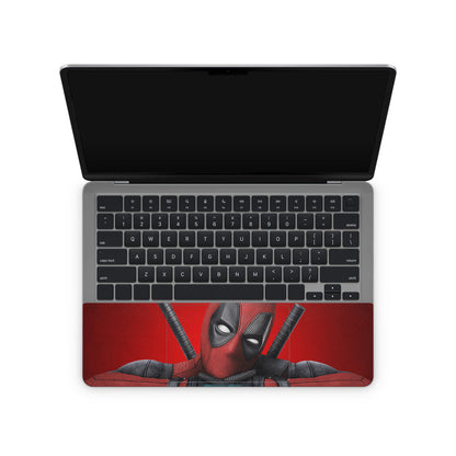 Laptop Skin - Marvel Deadpool with katanas inside
