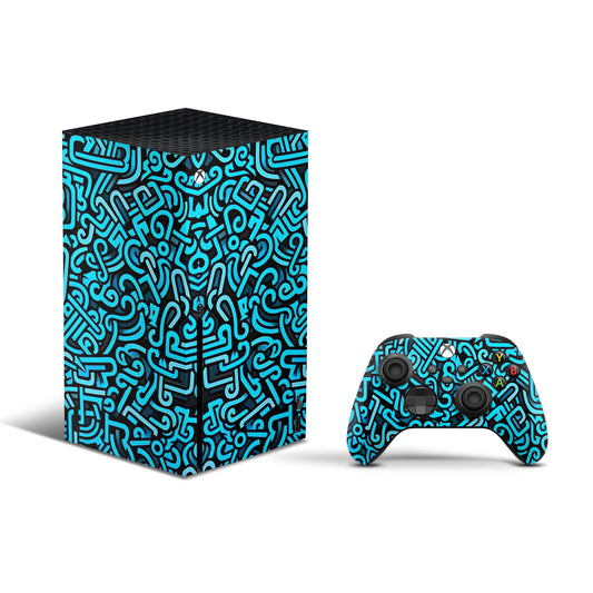 Xbox Series X/S Blue Doodle Skins