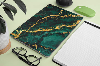 Macbook Skin - green emerald marble texture 