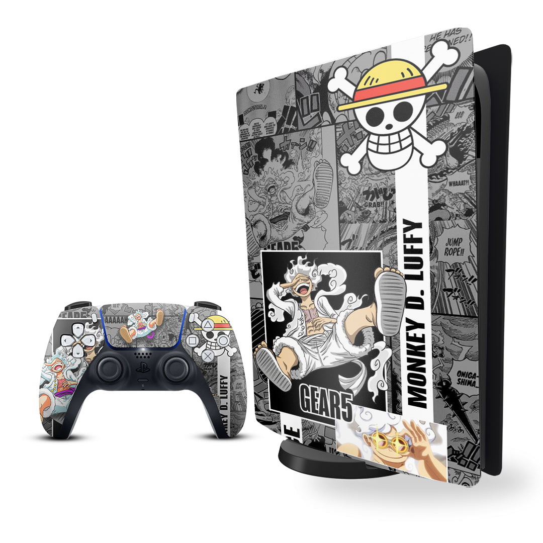 Ps5 Luffy Gear 5 Console and Controller skin Combo 