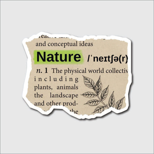 Definition of 'Nature' with a green highlight on a light gray background