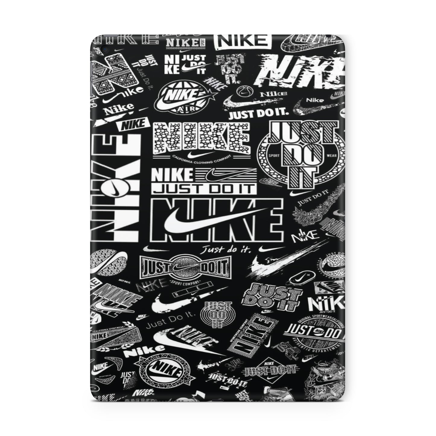 ipad skin - black nike graffiti with quotes