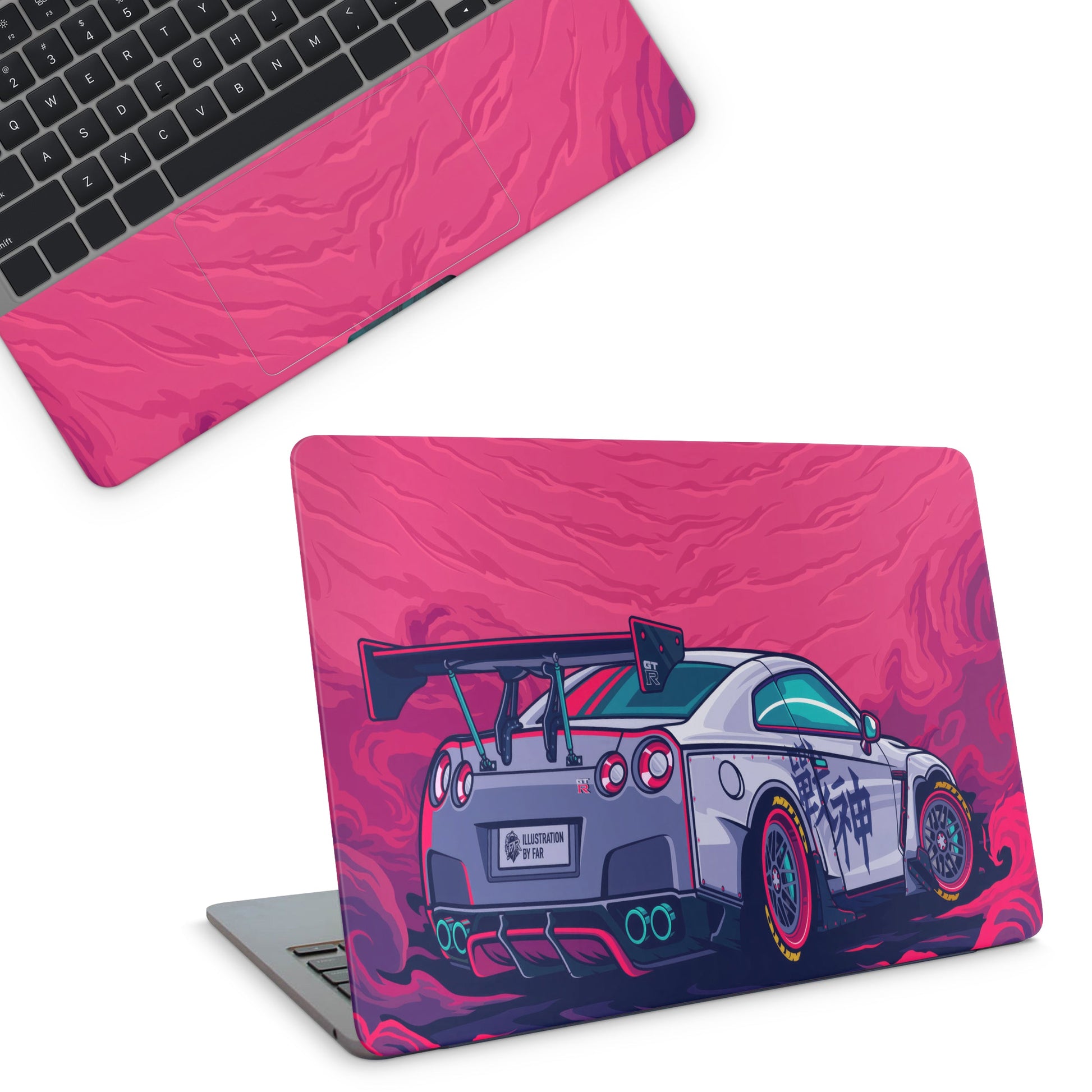 Laptop Skin - Sportscar Nissan GTR anime style