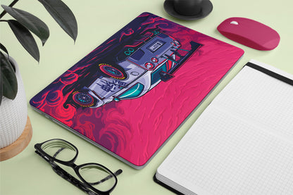 Laptop Skin - Sportscar Nissan GTR anime style bottom
