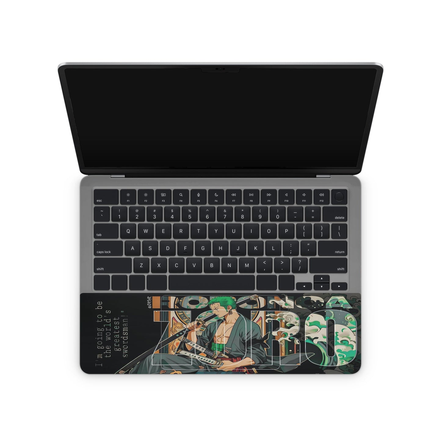 Laptop skin - one piece zoro with swords