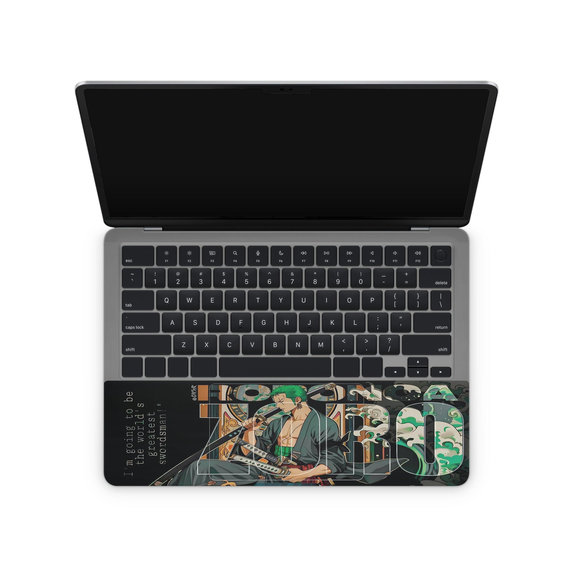 Laptop skin - one piece zoro with swords