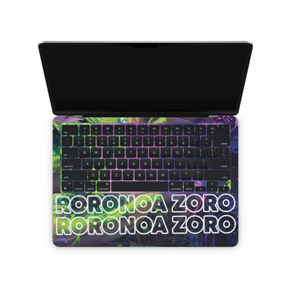 Macbook Skin - One piece zoro with purple background (inside)