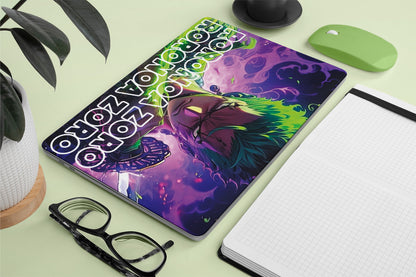 Macbook Skin - One piece zoro with purple background skin