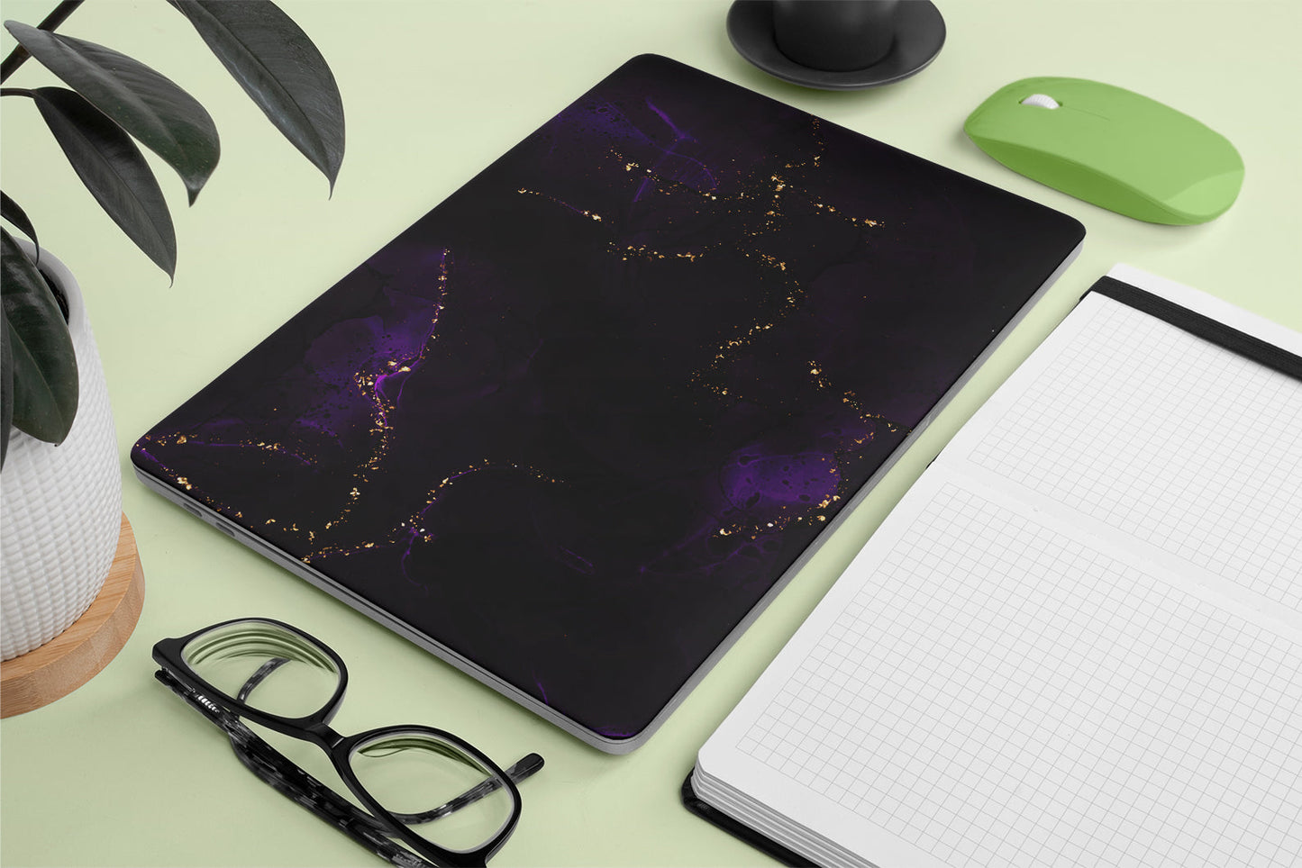 Dark Purple Alcohol Ink Macbook Skins