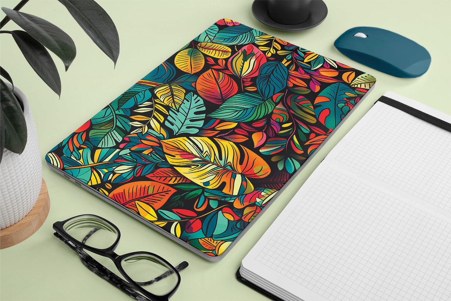 Laptop Skins - Colored Leaf Patterned Skin 