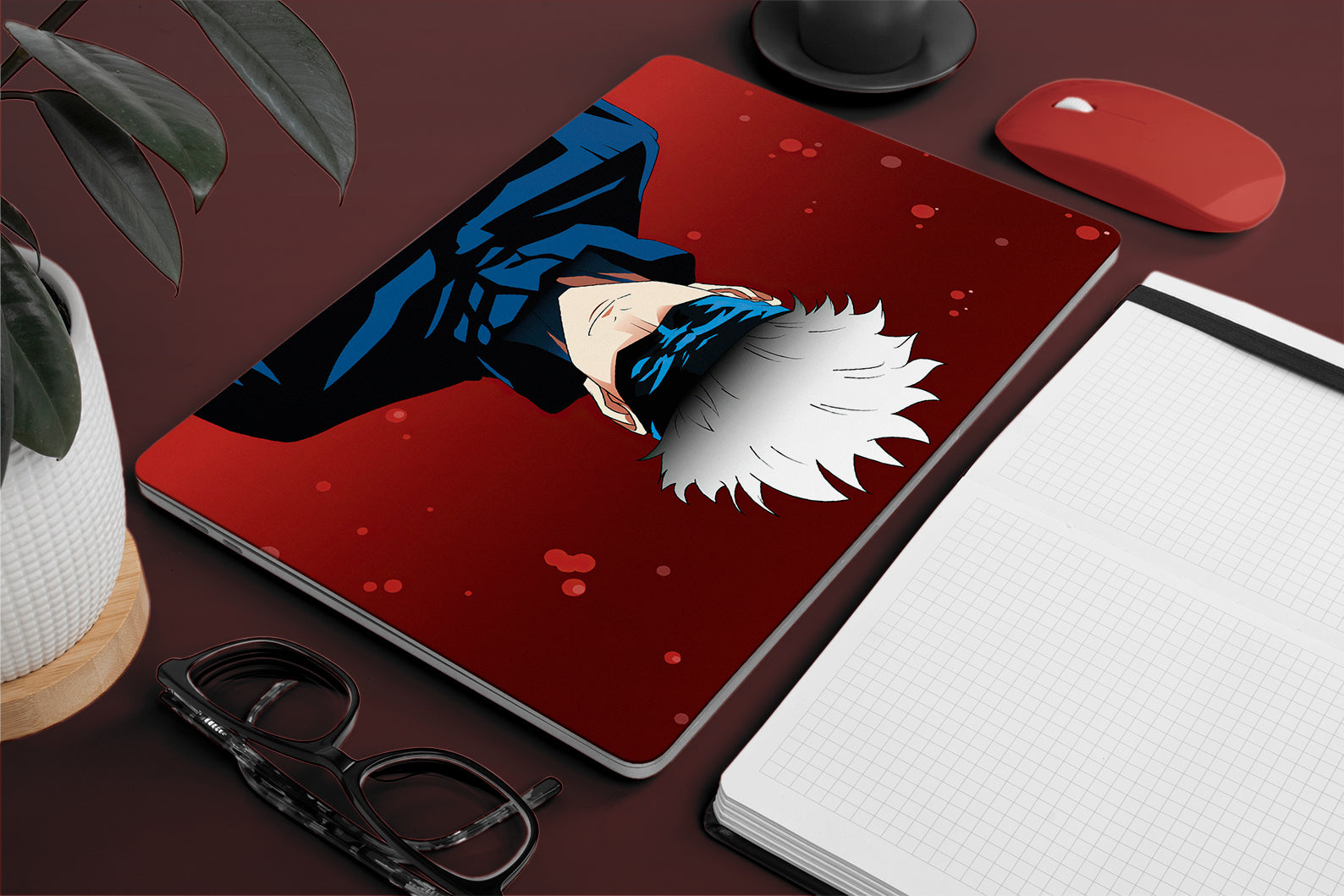 Macbook skin with jujutsu Kaisen Gojo Satoru Design